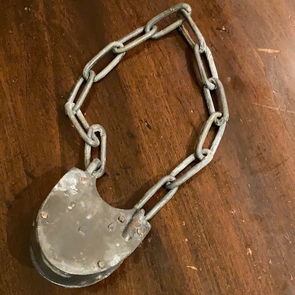 Vintage Reproduction of Antique PADLOCK with skeleton key & chain, lock replica - Picture 5 of 10